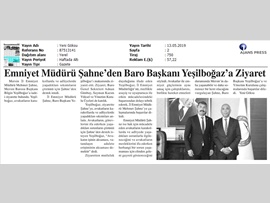 BASINDA BAROMUZ (Mersin İl Emniyet Müdür Mehmet Şahne'den Baro Başkanımıza Ziyaret)