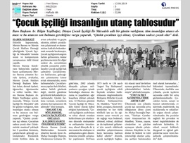 BASINDA BAROMUZ (Çocuk İşçiliği ile Mücadele Günü Basın Açıklaması)