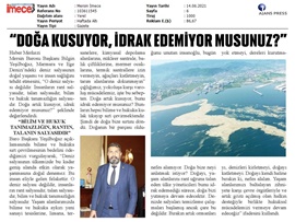 Yeşilboğaz  'Doğa kusuyor, idrak edemiyor musunuz?'