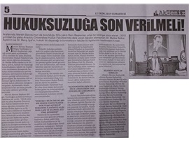 BASINDA BAROMUZ (Yeşilboğaz: "Hukuk Fakültesindeki Hukuksuzluğa Son Verilmeli")