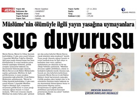 Müslüme davasında yayın yasağına uymayanlara suç duyurusu