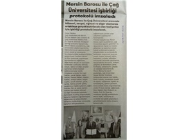 Mersin Barosu ile Çağ Üniversitesi işbirliği protokolü imzaldı