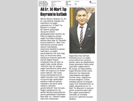 BASINDA BAROMUZ (Baro Bşk. Er 14 Mart Tıp Bayramı'nı Kutladı)