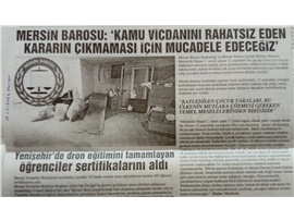 Mersin Barosu, çocuk cinayeti davasını takip edecek