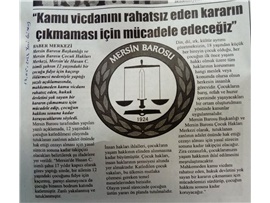 Mersin Barosu, çocuk cinayeti davasını takip edecek