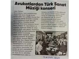 Mersin Barosu Avukatları Türk Sanat Müziği konseri verdi