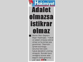 BASINDA BAROMUZ (Yeşilboğaz:  "Ülkemizin Daha Beter Olmasına İzin Vermeyeceğiz")