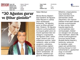 30 Ağustos Zafer Bayramı Mesajı