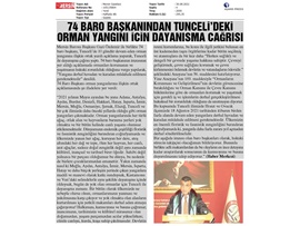 Barolardan orman yangınlarına karşı dayanışma çağrısı