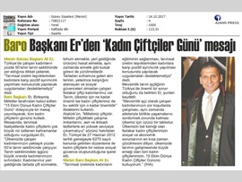 BASINDA BAROMUZ (Başkanımızın 'Dünya Kadın Çiftçiler Günü' Mesajı)