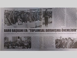 BASINDA BAROMUZ (Başkanımız Av. Ali Er Cemevi'nde Düzenlenen Aşure Günü Etkinliği'ne Katıldı)