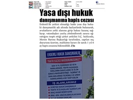 BASINDA BAROMUZ (Yasa Dışı Hukuk Danışmanına Hapis Cezası)