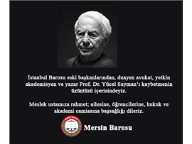 Prof. Dr. Av. Yücel Sayman vefat