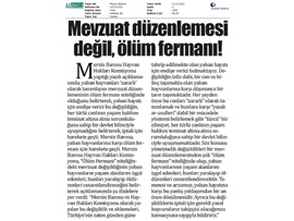 Mersin Barosu, yaban hayvanlarına karşı ölüm fermanı için harekete geçti