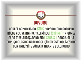 Mersin Barosu Olarak İstinaf Mahkemeleri İçin SEGBİS Odası Talebinde Bulunuldu