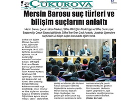 BASINDA BAROMUZ (Mersin Barosu 200 Öğrenciye Suç Türlerini ve Bilişim Suçlarını Anlattı)