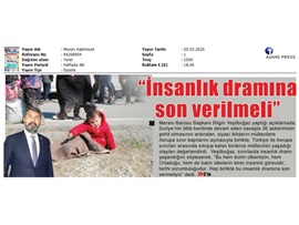 BASINDA BAROMUZ (Yeşilboğaz: "İnsanlık Dramına Gözünüzü Kapatmayın")