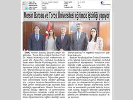 BASINDA BAROMUZ (Mersin Barosu-Toros Üniversitesi Eğitimde İşbirliği)