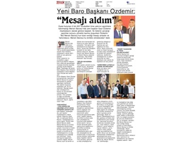 Baro Başkanımız Gazi Özdemir mazbatasını aldı