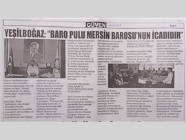BASINDA BAROMUZ (Yeşilboğaz: "Baro Pulu Mersin Barosu'nun İcadıdır")