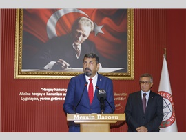 MERSİN BAROSU  BAŞKANIMIZ AV. BİLGİN YEŞİLBOĞAZ MAZBATASINI ALDI