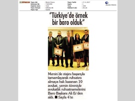 BASINDA BAROMUZ (Yemin Töreninde Konuşan Baro Başkanımız Av. Ali Er, "Türkiye'ye Örnek Bir Baroyuz" dedi.)