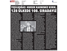 BASINDA BAROMUZ (Yeşilboğaz: "Hukuk karnemiz kırık")