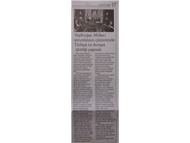 BASINDA BAROMUZ (Yeşilboğaz: "Mülteci Sorunlarının Çözümünde Türkiye ve Avrupa İşbirliği Yapmalı")