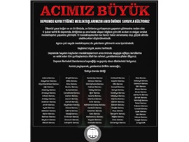 DEPREMDE KAYBETTİĞİMİZ MESLEKTAŞLARIMIZIN ANISI ÖNÜNDE SAYGIYLA EĞİLİYORUZ