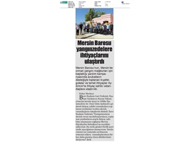Mersin Barosu, Aydıncık'ta yangınzedelere ihtiyaçlarını ulaştırdı