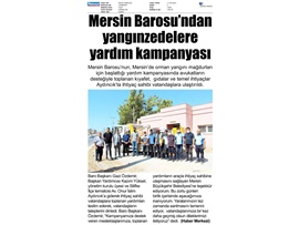 Mersin Barosu, Aydıncık'ta yangınzedelere ihtiyaçlarını ulaştırdı