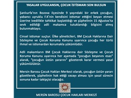 YASALAR UYGULANSIN, ÇOCUK İSTİSMARI SON BULSUN