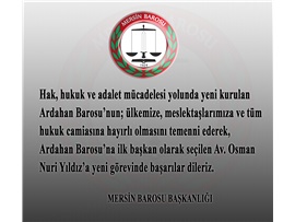 YENİ KURULAN ARDAHAN BAROSU HAYIRLI OLSUN