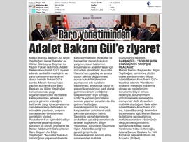 BASINDA BAROMUZ (Baro Başkanımız Yargıdaki Sorunları Adalet Bakanı'na Aktardı)