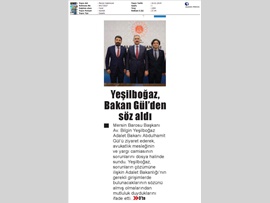 BASINDA BAROMUZ (Baro Başkanımız Yargıdaki Sorunları Adalet Bakanı'na Aktardı)