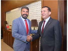 YENİŞEHİR BELEDİYE BAŞKANI ABDULLAH ÖZYİĞİT, BAŞKANIMIZ AV. BİLGİN YEŞİLBOĞAZ’I ZİYARET ETTİ