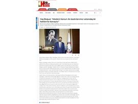 BASINDA BAROMUZ (Başkanımızın,Medeni Kanun'un Kabul Edilişinin Yıldönümü Mesajı)
