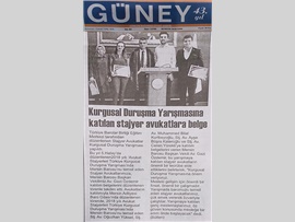 BASINDA BAROMUZ (Kurgusal Duruşma Yarışması'na Katılan Stj. Avukatlarımıza Katılım Belgesi)
