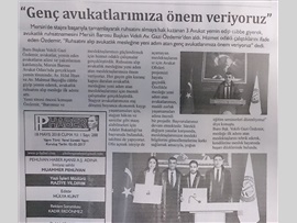BASINDA BAROMUZ (Başkan Vekili Av. Gazi Özdemir: "Genç Avukatlarımıza Önem Veriyoruz"