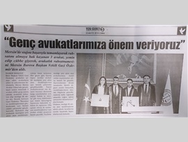 BASINDA BAROMUZ (Başkan Vekili Av. Gazi Özdemir: "Genç Avukatlarımıza Önem Veriyoruz"