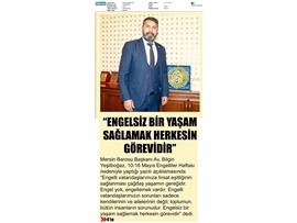 Başkanımız Yeşilboğaz'dan Dünya Engelliler Günü Mesajı