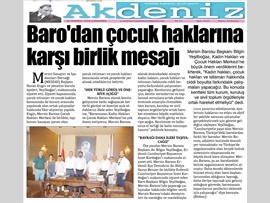 BASINDA BAROMUZ (Mersin Barosu ile MESİAD Çocuklar İçin El Ele Verecek)