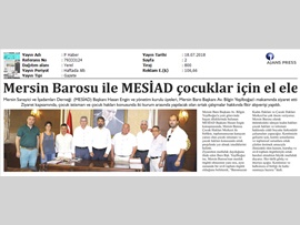 BASINDA BAROMUZ (Mersin Barosu ile MESİAD Çocuklar İçin El Ele Verecek)