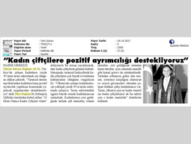 BASINDA BAROMUZ (Başkanımızın 'Dünya Kadın Çiftçiler Günü' Mesajı)