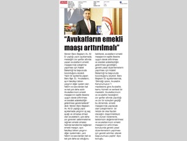 BASINDA BAROMUZ (Baro Bşk. Er: "Avukatların Emekli Maaşı Arttırılmalı")
