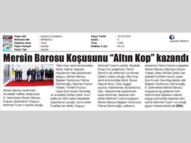 BASINDA BAROMUZ (Mersin Barosu Koşusunu Altın Kop Kazandı)