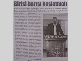 BASINDA BAROMUZ (Srebrestina Katliamı Kınama)
