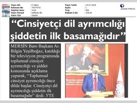 BASINDA BAROMUZ (Baro Bşk. Bilgin Yeşilboğaz: "Cinsiyet Ayrımcılığı Şiddetin İlk Basamağıdır")