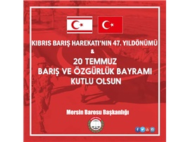 KKTC'NİN BARIŞ VE ÖZGÜRLÜK BAYRAMI KUTLU OLSUN
