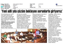 BASINDA BAROMUZ (Yeşilboğaz; "Yeni Adli Yıla Çözüm Bekleyen Sorunlarla Giriyoruz")